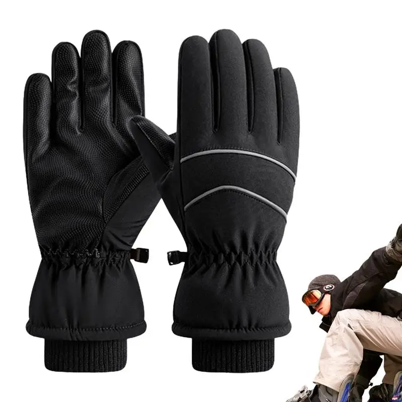 Thermal Gloves Waterproof Warm Full Fingers Winter Thermal Wear And Slip-Resistant Snow Gloves For Driving Hiking Snow Work