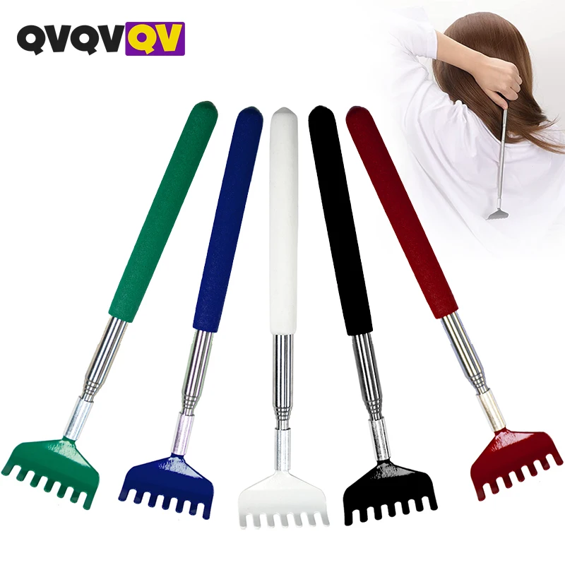 1Pcs Back Scratcher, Long Back Scratcher Extendable for Women Men,Wide Claw/TPR Rubber Handle, Portable Metal Head Body Massager