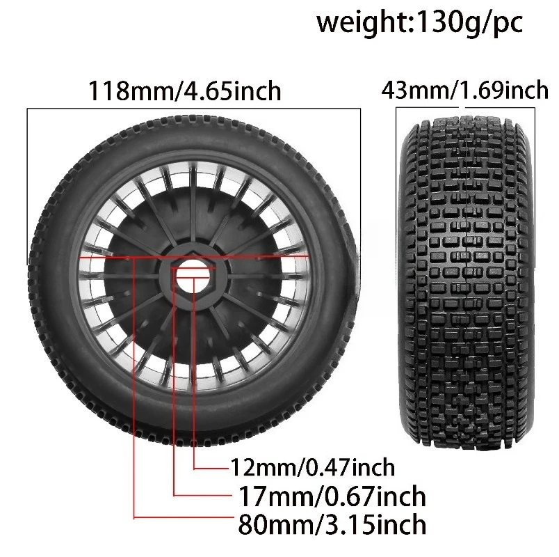 RS 1/8 スケール タイヤ R305 - ARRMA Typhon 6S オフロードトラック & TRAXXAS Jato に適合