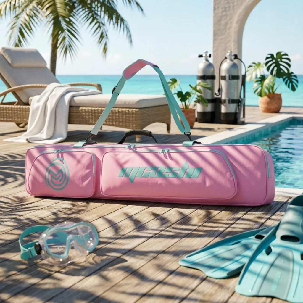 Long Fin Gear Bag Organized Diving Gear Bag with Compartments Travel-Friendly Heavy Duty for Freedivers, Dive Trips