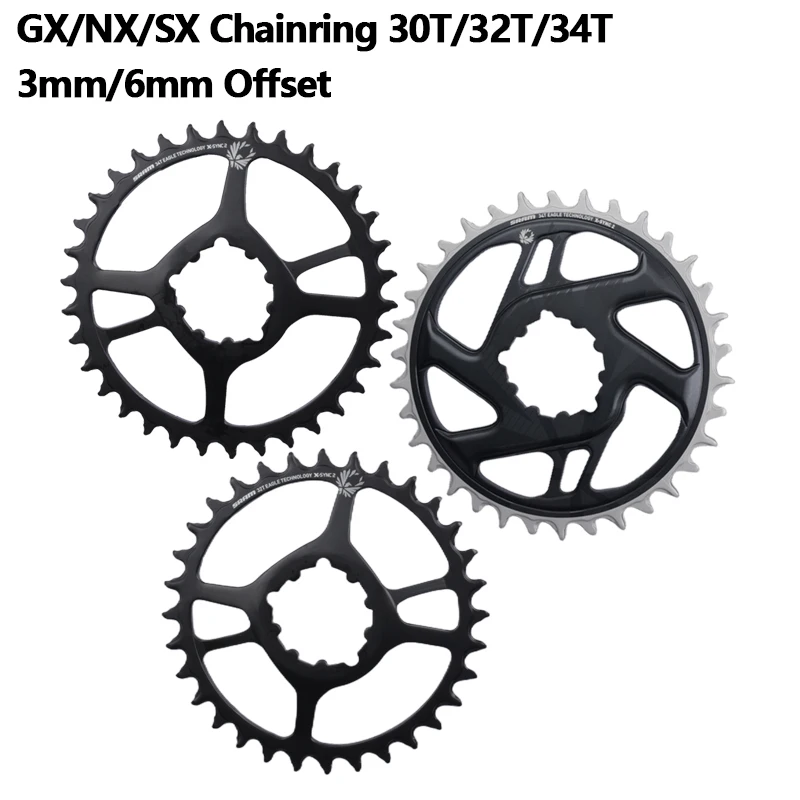 Sram GX NX SX Eagle Chainring Crown 12 Speed 1 PCS Direct Mount 30T 32T 34T Chainring 3mm 6mm Offset X-SYNC 2