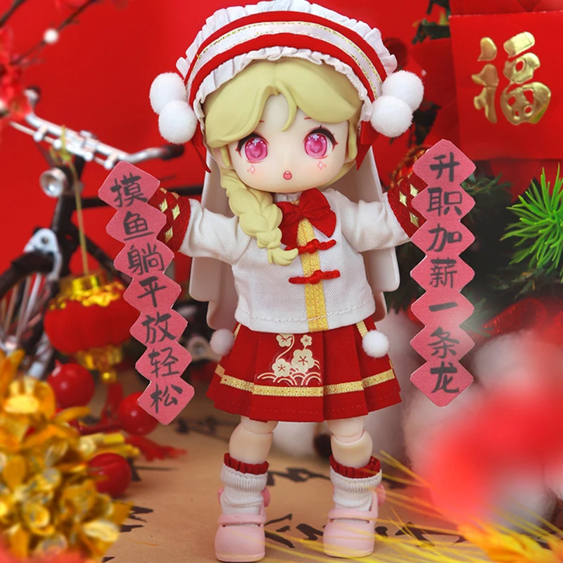 Nagi New Year Clothes Ob11 2024 New Bjd Doll New Year Set Anime Figure Ornaments Collection (Only Clothes)