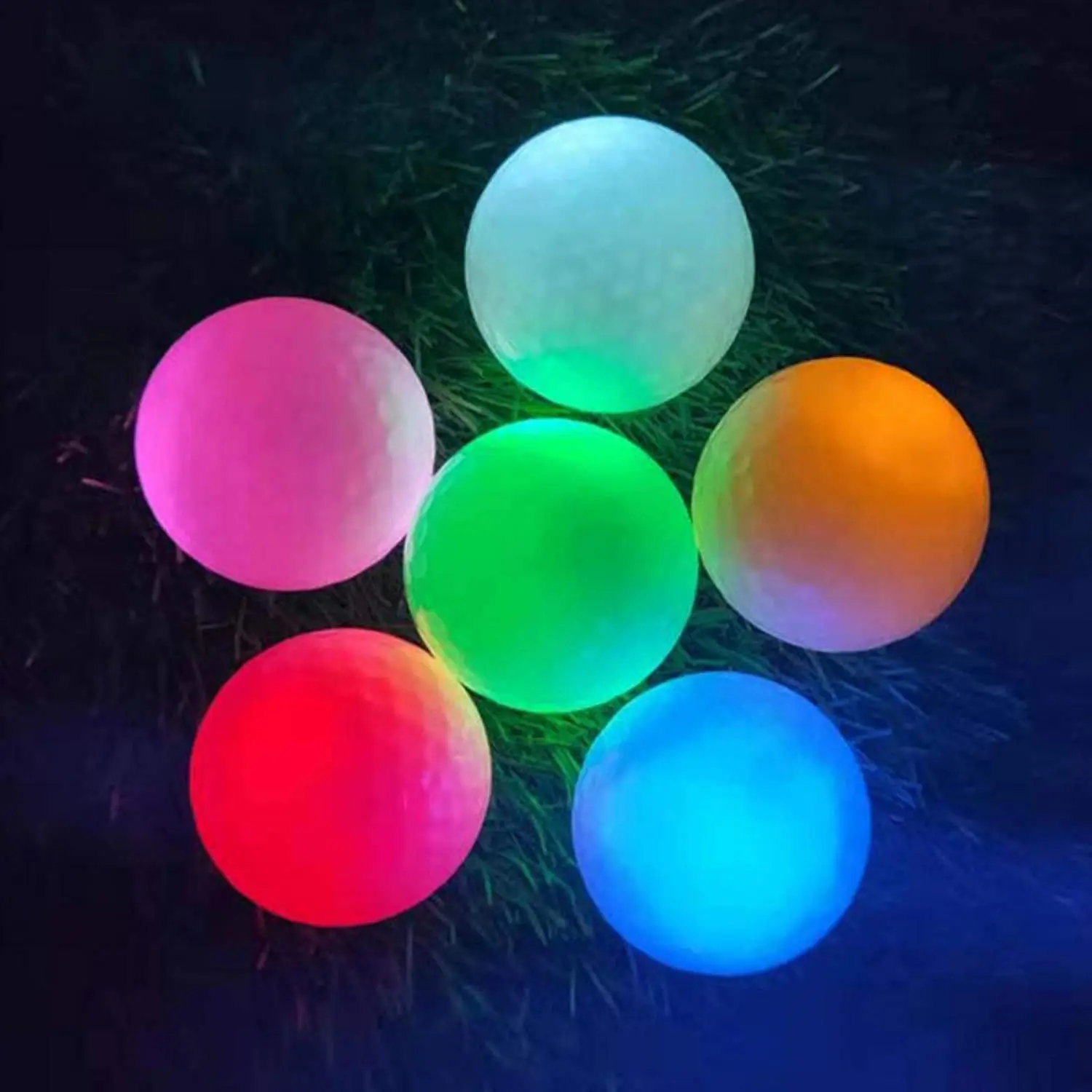 Enhua Light Up Luminous Glow In The Dark Practice At Night LED Golf Balls Flashing Gift  300-hr Lighting Time | Water Resis 6Pcs