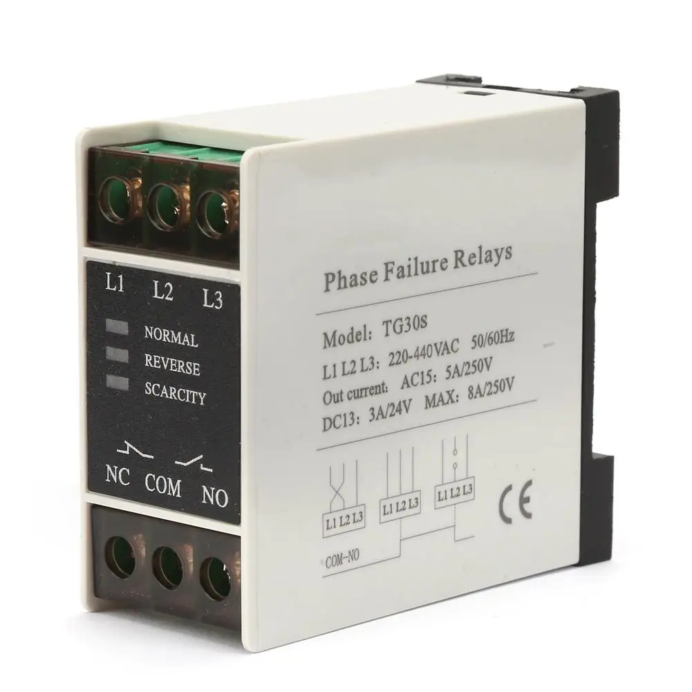 

Mini 3 Phase Voltage Phase Protective Relay AC Voltage 220 to 440V DC Voltage Guard for Electrical Systems