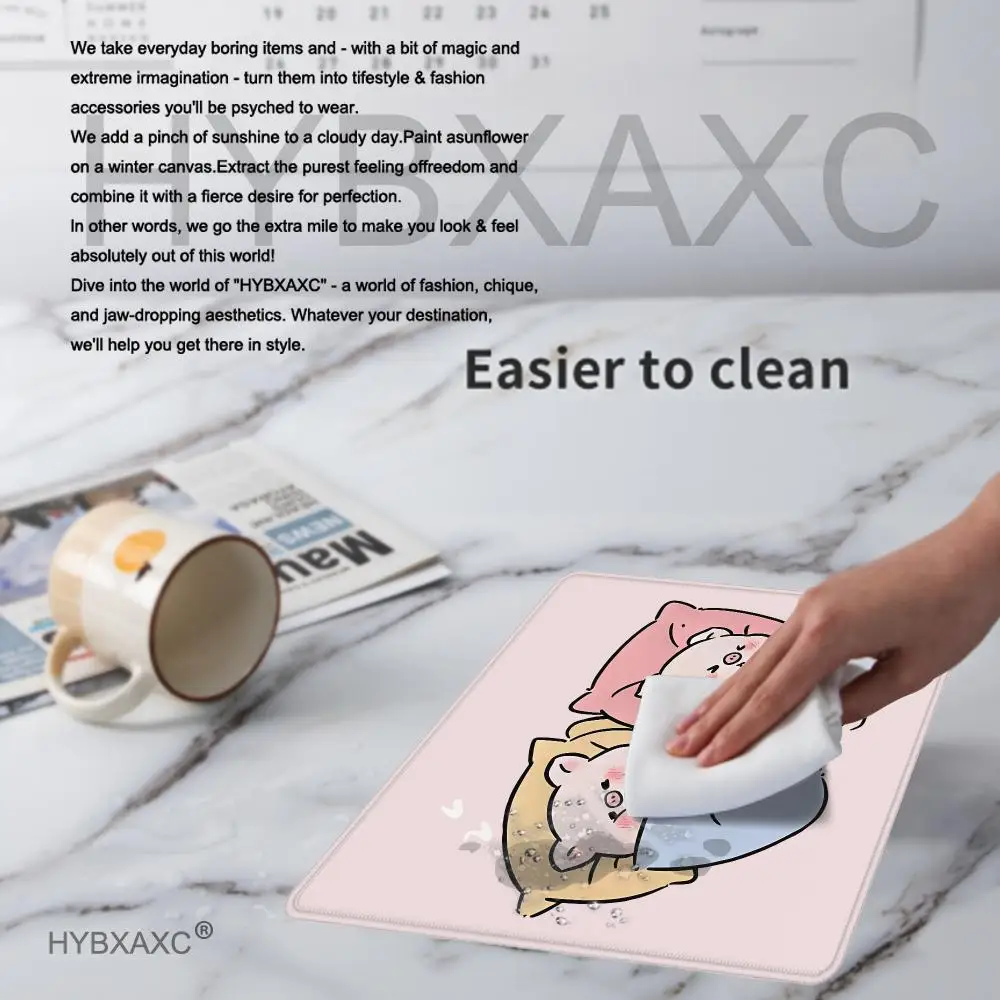 Cute Cartoon Pink Pig Couple Mouse Pad Multiple sizes Large Square Computer Office Game Table Mats XS Rubber Anti-slip Mousepad
