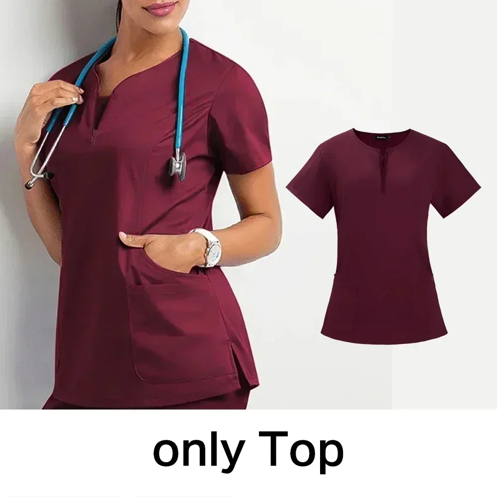 مجموعة بدلة غسيل يدوية منفصلة لجراح الأسنان، قابلة للتمدد، سريعة الجفاف، فستان ممرضة المستشفى، قميص عيادة وزرة