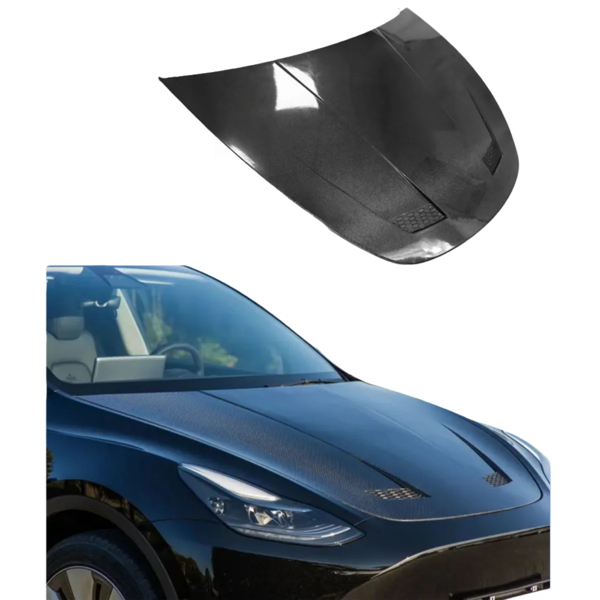 

For Tesla MODEL Y Carbon Fiber Engine Hood Retrofit Front and Rear Spoiler Diffuser Body Kit Compartment Lid,front Bumper,CAR