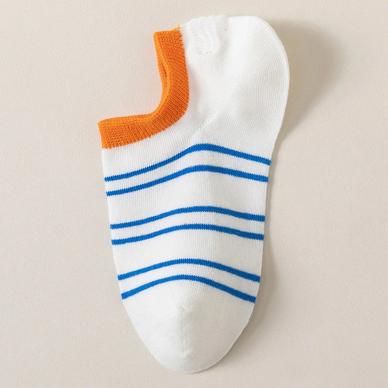 2 Pairs Women Socks Spring Summer Stripe Cotton Women Boat Socks Casual Sport Shoes Versatile Shallow Mouth Sock Invisible Socks