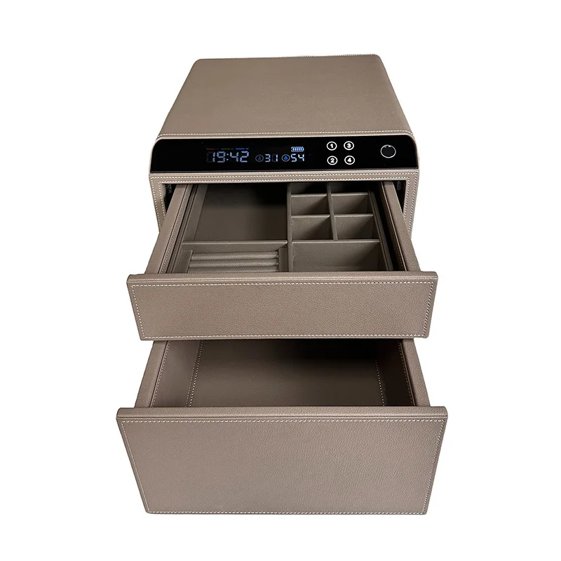 

Password and Fingerprint Home Wardrobe Hidden Money Sliding Drawer Metal Jewelry Safe Box