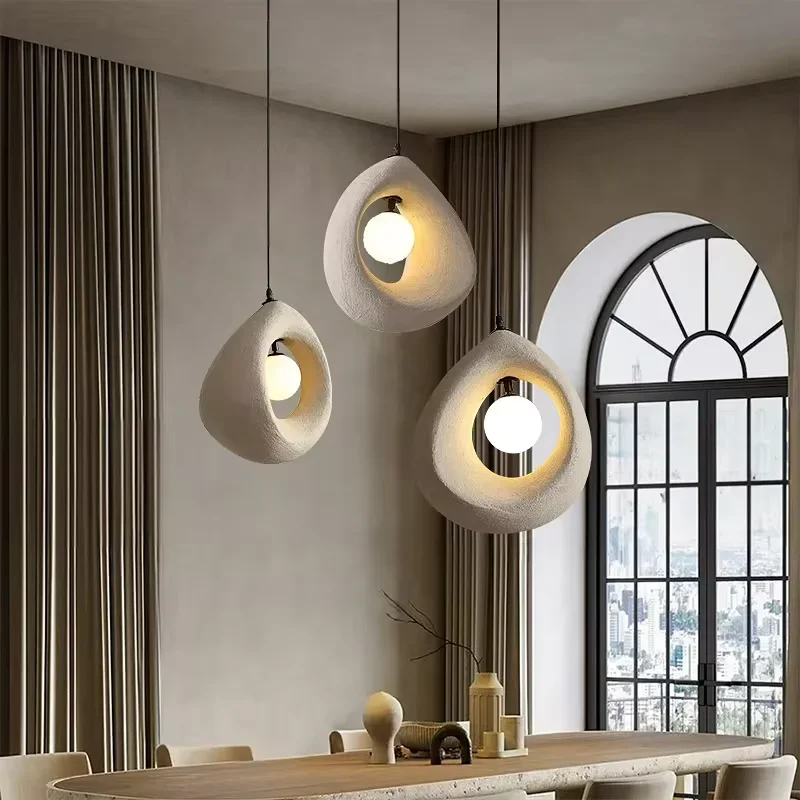 TechHPPendant Lights Japanese Wabi Sabi Minimalist Bedroom Kitchen Island G9 LED Chandeliers Living