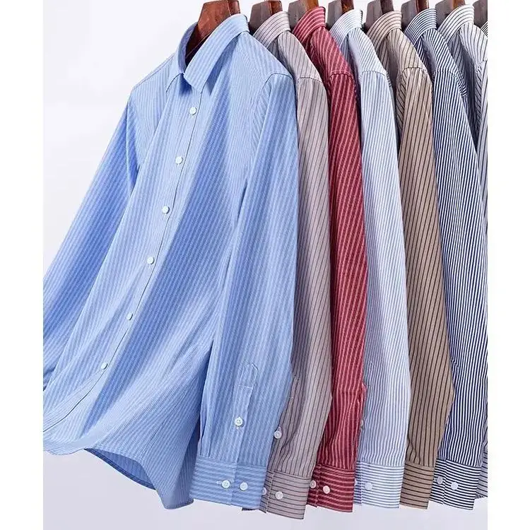 

Мужская рубашка из бамбукового волокна, длинный рукав, повседневная, деловая, модная, в полоску, клетчатая, приталенного кроя.