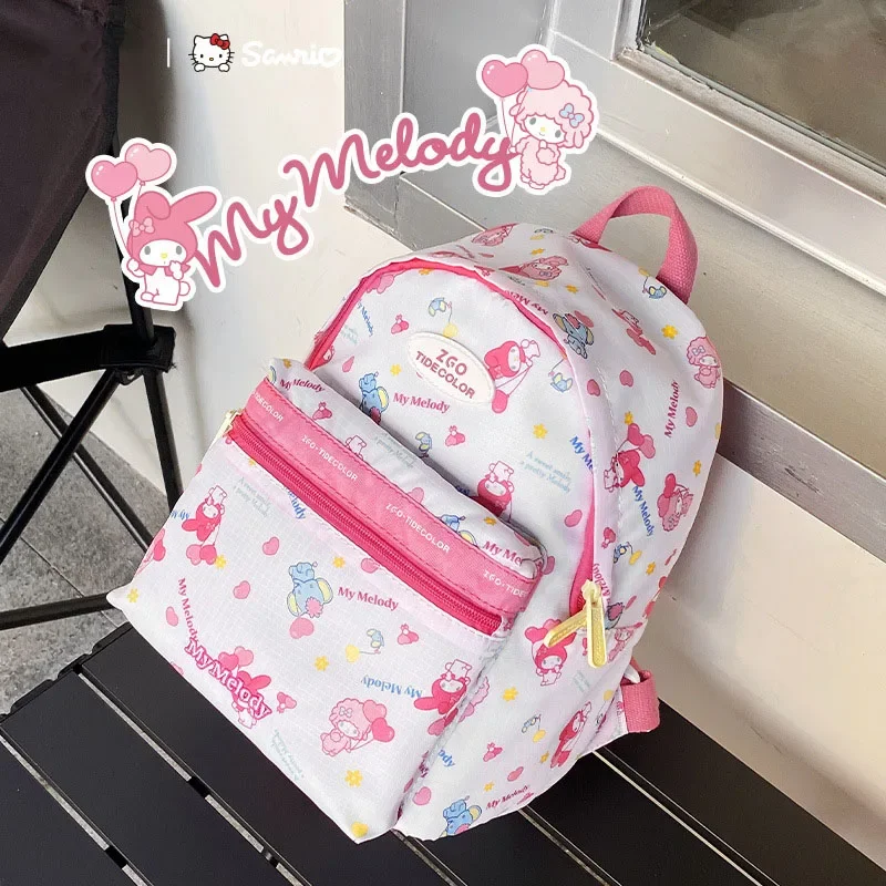 Anime Sanrio Backpack Kuromi Melody Cinnamoroll Student Children's Lightweight Backpack Fresh And Sweet Style Birthday Gift