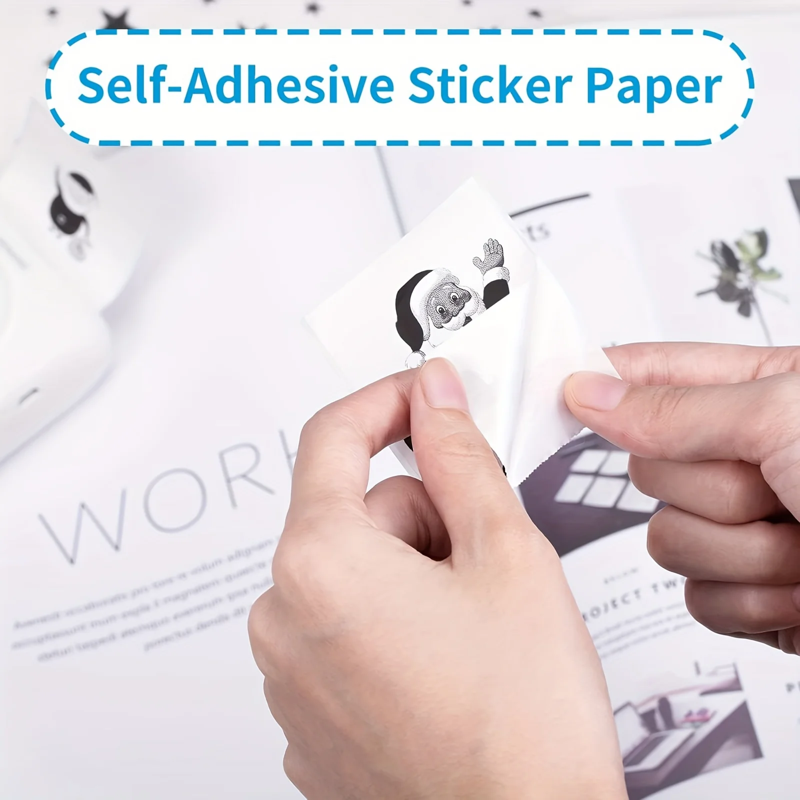 57*25mm 5 Rolls Thermal Printer Paper Mini Printer Paper Color Self-adhesive Sticker Thermal Paper Photo Pocket Printing Paper image 4