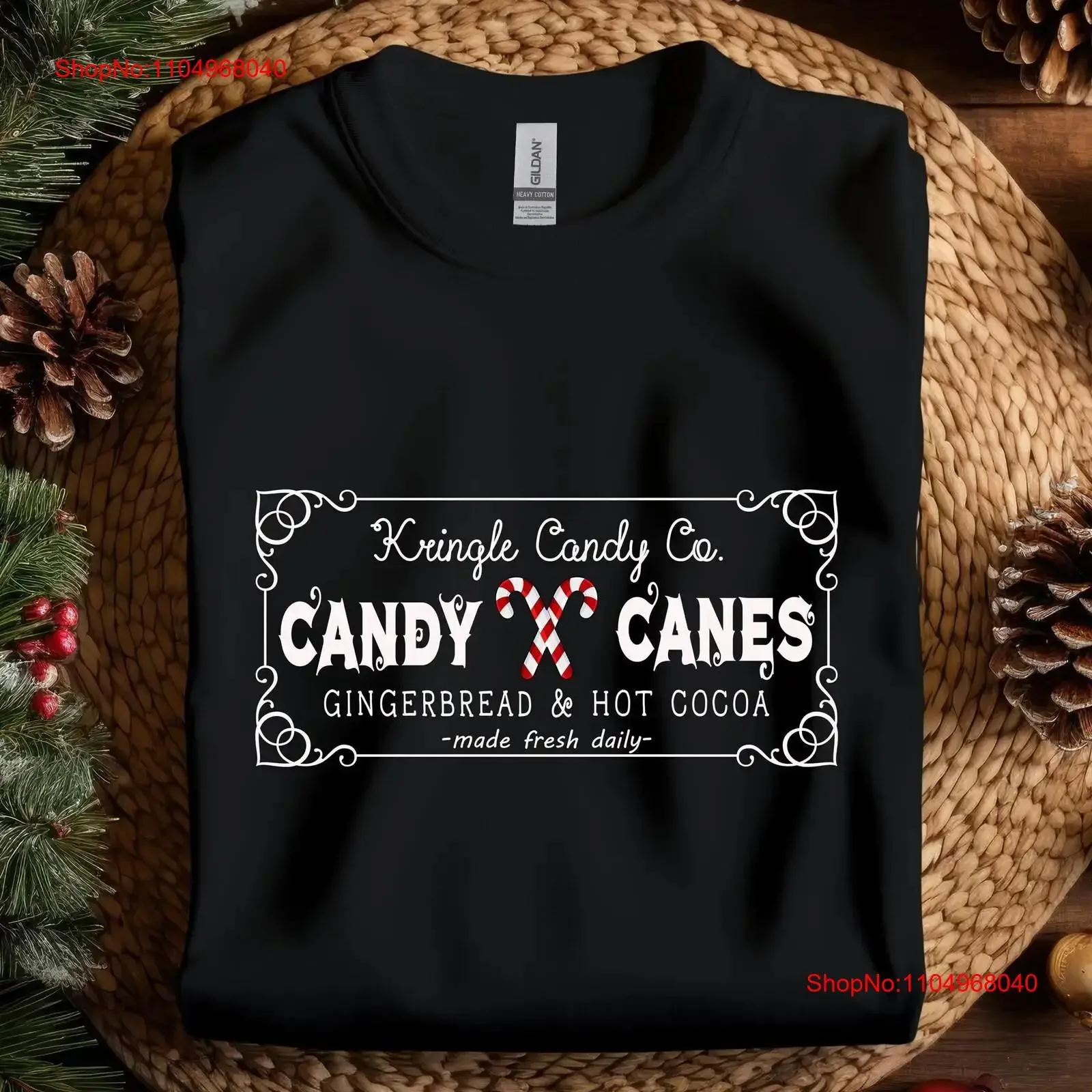 Retro Navidad SweaT camiseta Kringle Candy Co Cane cuello redondo Navidad vintage lavado Casual transpirable moda streetwear
