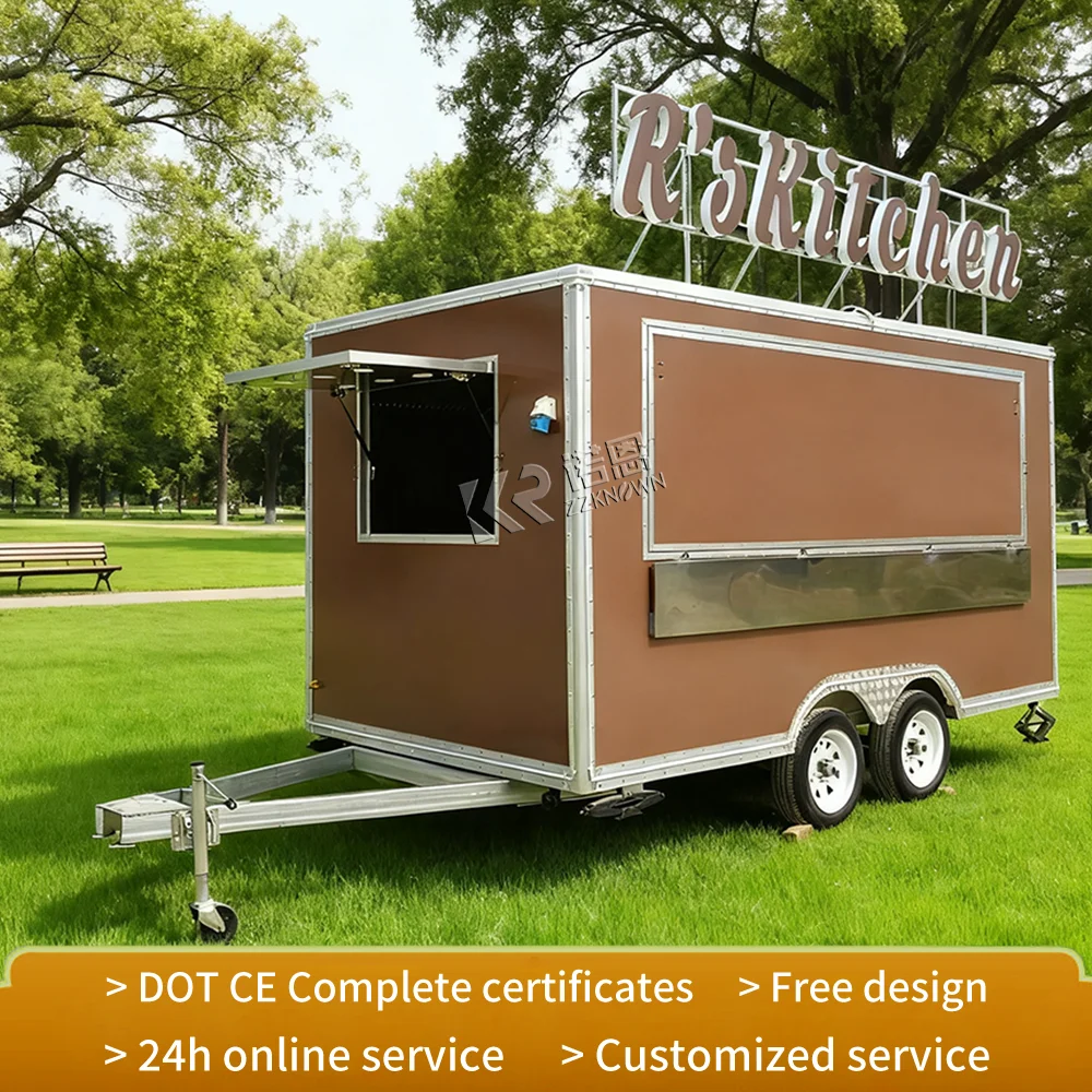 移動式キッチン アイスクリーム ホットドッグ 小型フードトラック CEおよびDOT認証取得済み フルキッチン付き移動式フードトレーラー