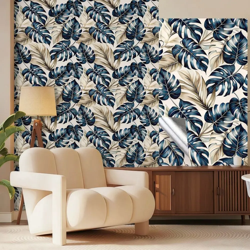 Peel And Stick Wall Paper Floral Decorative Wall Decal Waterproof Home Decor For Living Room Bedroom Kitchen Renovation