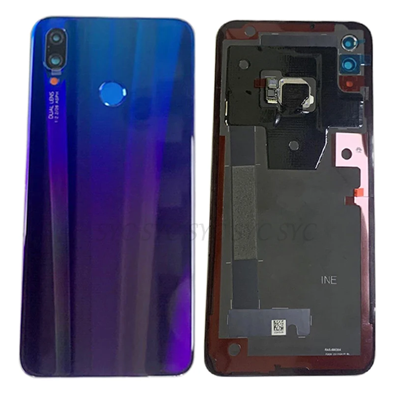 Original Rear Door Battery Cover Housing For Huawei Nova 3i Back Cover with Fingerprint Flex Cable Logo Repair Parts