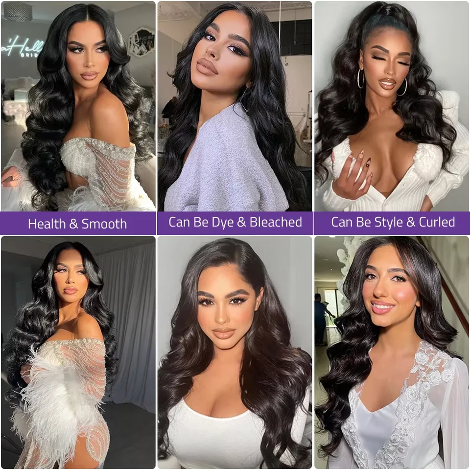 Peluca de cabello humano natural negro, Body Wave, frontal de encaje HD transparente 13x4, con nudos previamente arrancados y encaje frontal para mujer 5