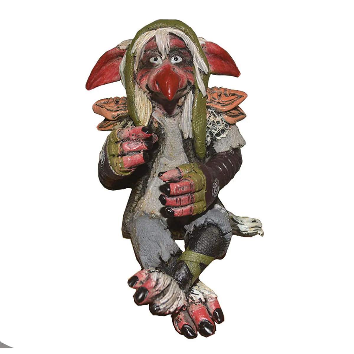 

Resin Funny Dwarfs Statue Horrifying Statue Halloween Garden Decoration Ornament Garden Pirate-D