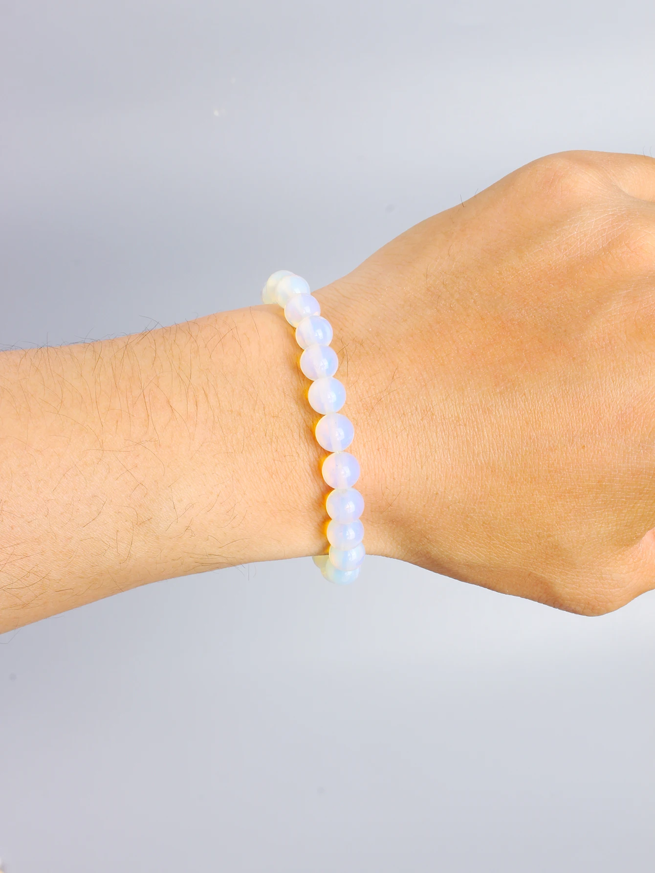 Natural Stone Opal Bead Bracelet for Women & Men Healing Energy Protection Positive Vibes Stress Relief Spiritual Jewelry Gift - view 3