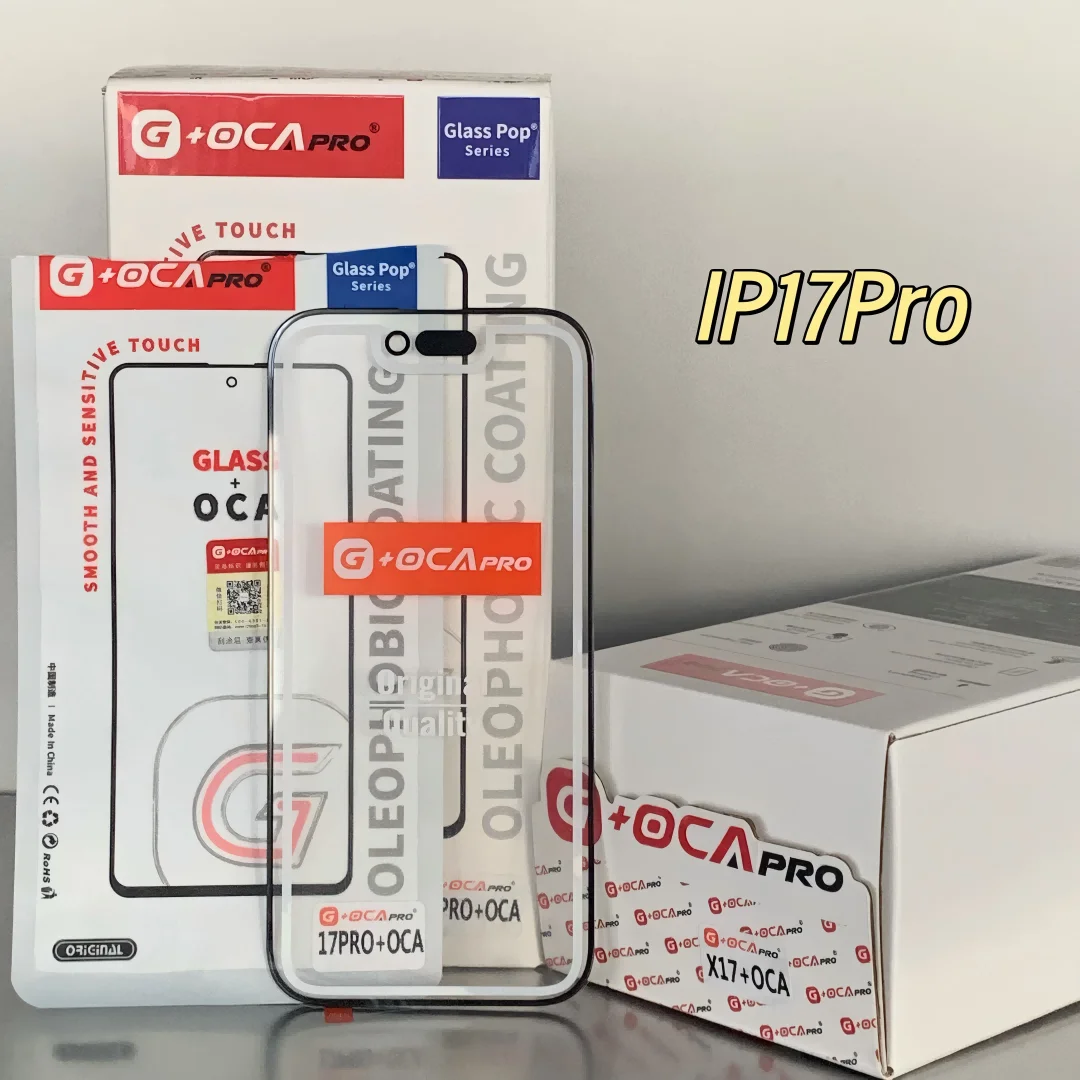 5pcs G+OCA Pro 17/17Air/17Pro/17 Pro Max/15/16ProMax/16E Glass+OCA installed Glass Display Replacement Repair