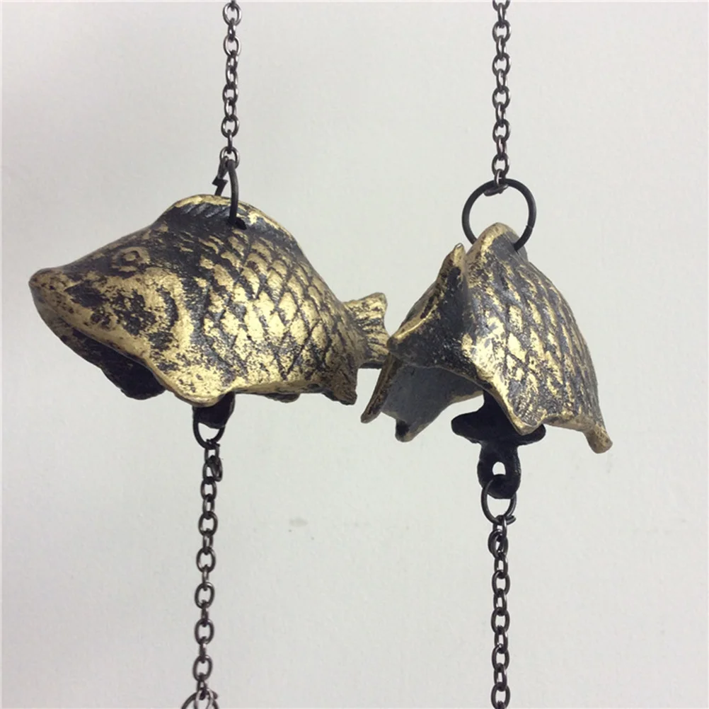 

Cast Iron Floating Fish Hanging Wind Bell Decorative Wind Chime Garden Patio Home Outdoor Indoor Relaxing Ornament 48cm Gift