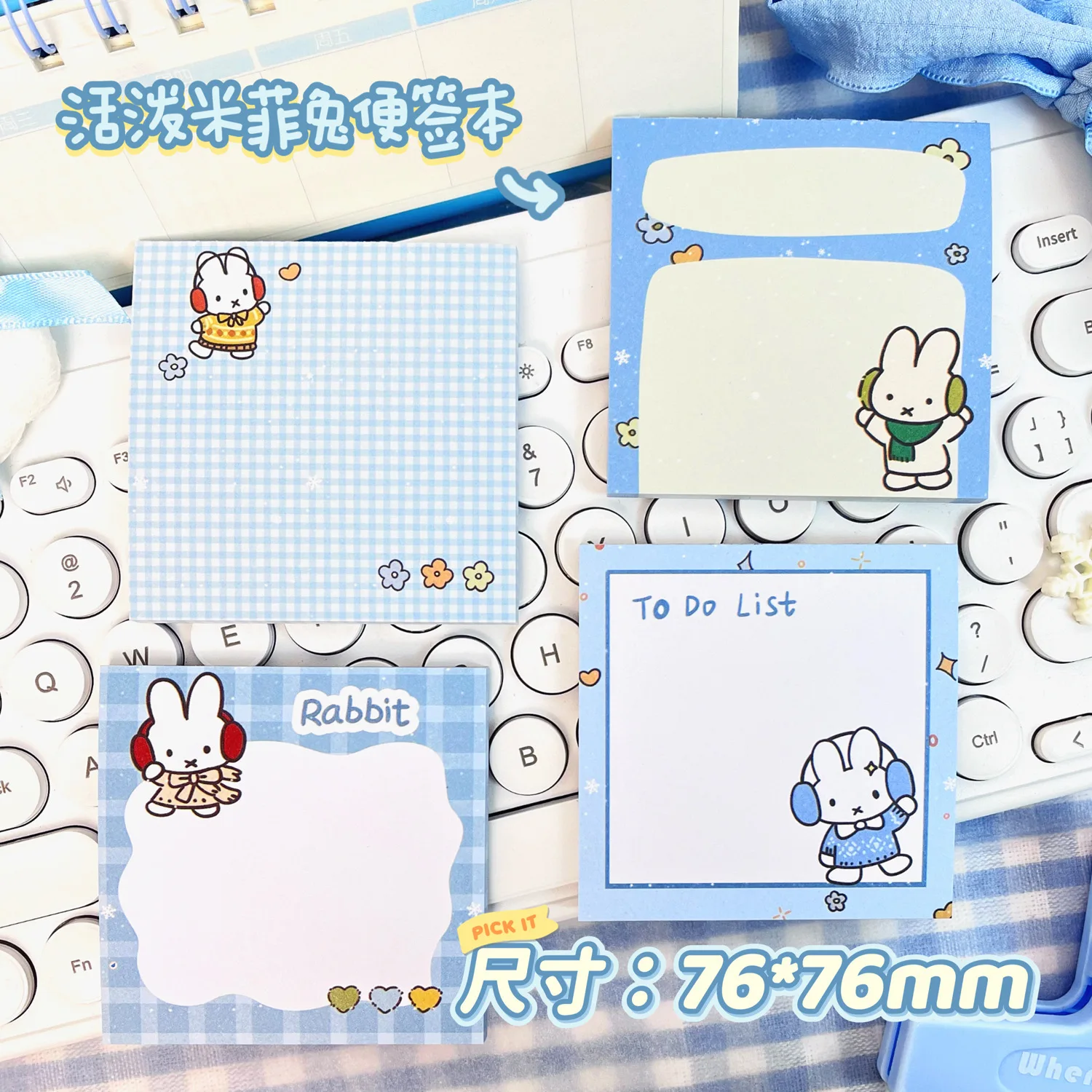 Kawaii Miffys Sticky Notes New Kids Anime Memo Pad Student Back To School Supplies Office Accessories Stationary Children Gift