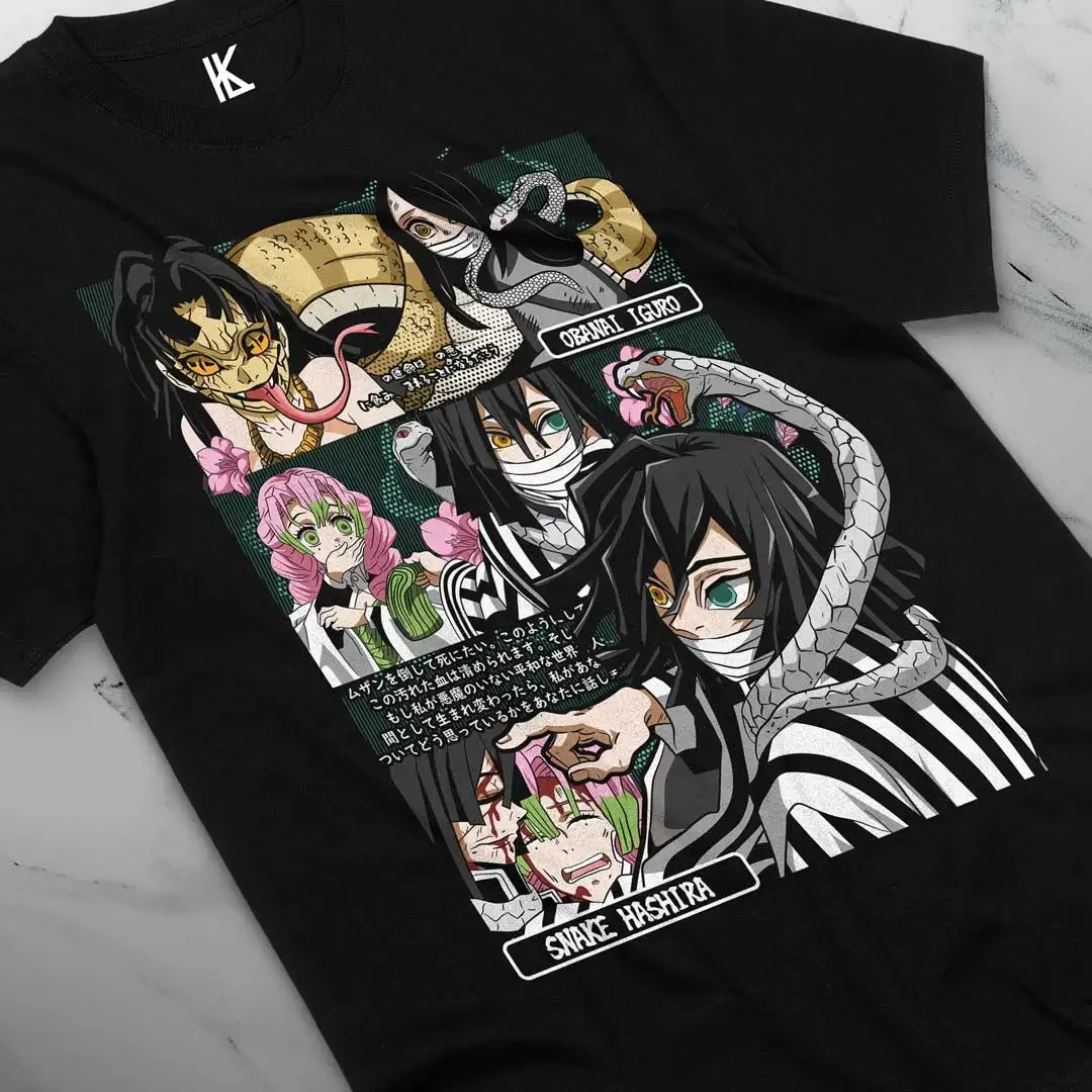 Obanai Iguro T-Shirt Kimetsu No Yaiba, Anime Nezuko Tanjiro Shirt Gift All Sizes Cotton