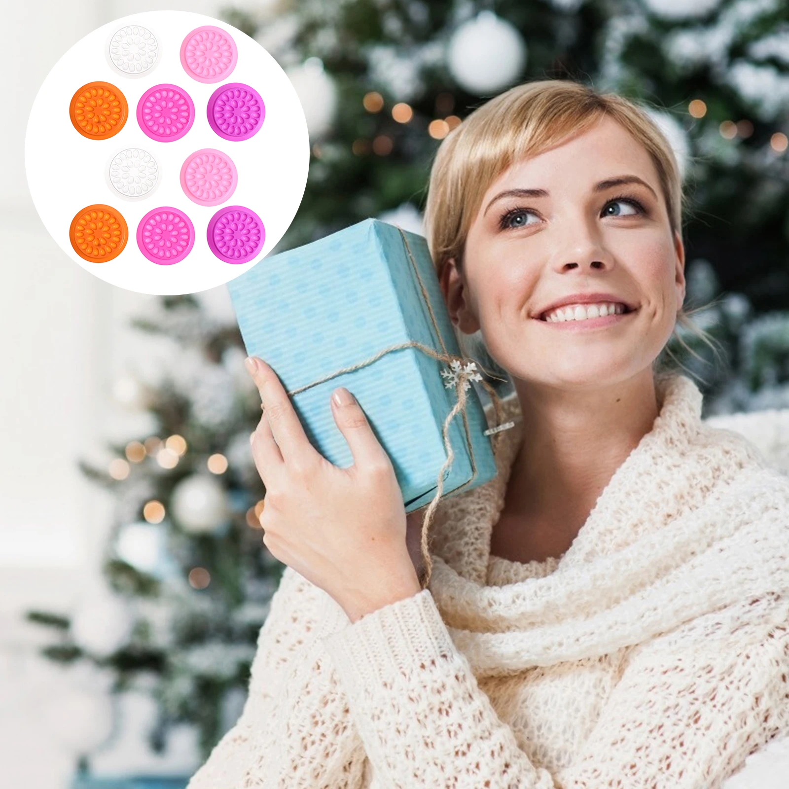 100 قطعة شكل زهرة رمش تمديد حامل الغراء حاوية الغراء علبة بلاستيكية خفيفة الوزن لاستخدام تمديد الرموش كاذبة #4