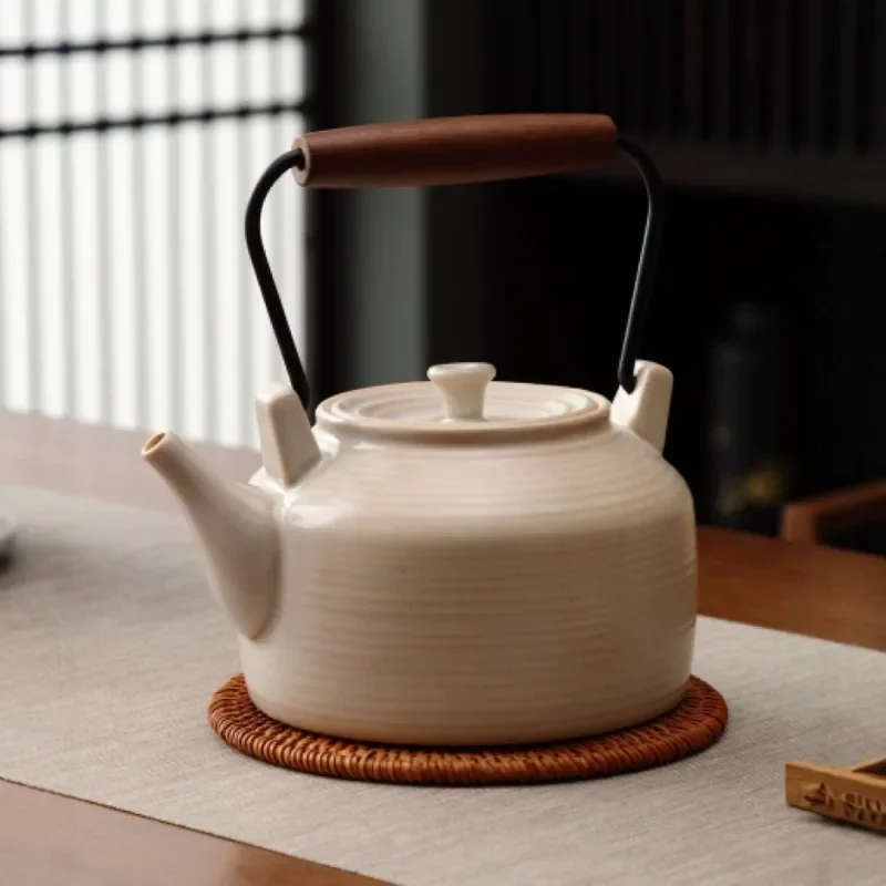 

Vintage Tea kettle infuser Ceramic boil tea pot Heat-resistant ceramic tea pot set Gas Charcoal stove Chinese Kung fu teapot