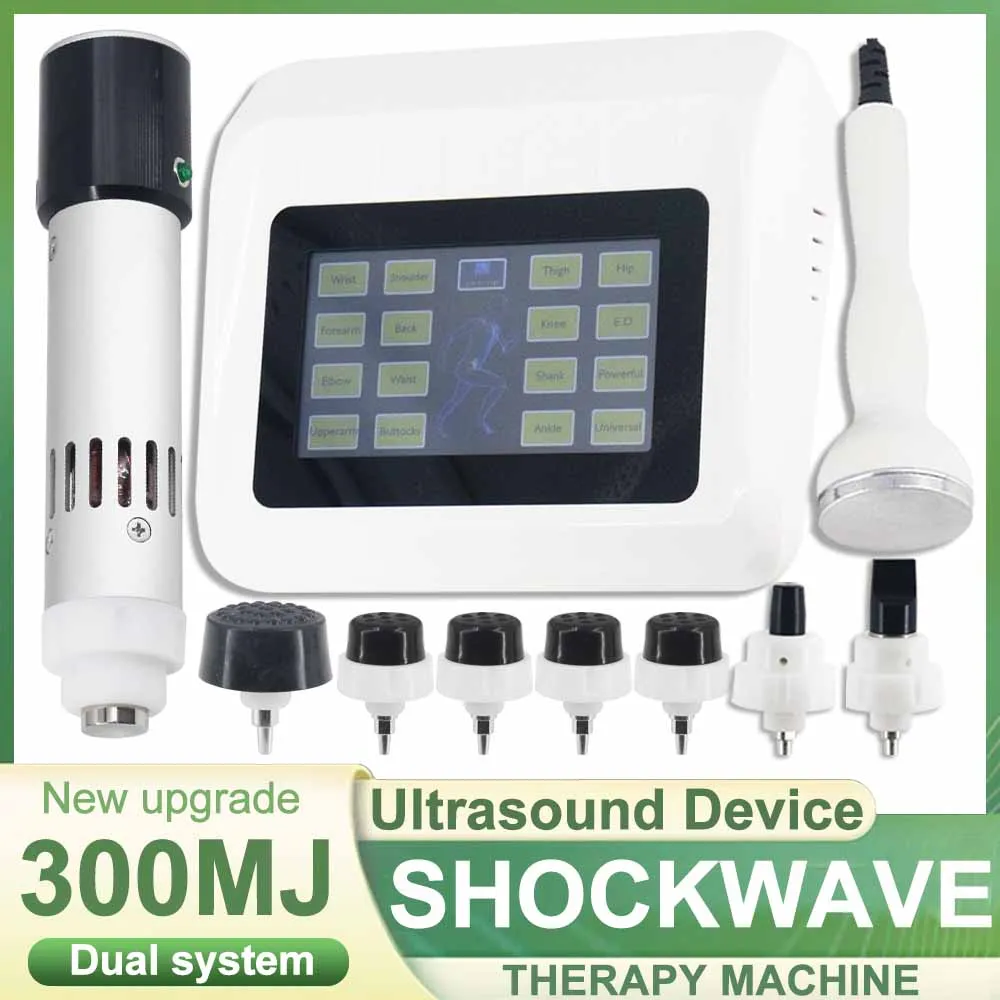 Professional Shockwave Therapy Machine ED Treatment Tennis Elbow Pain Relief Ultrasound Device 2 IN 1 Shock Wave Body Massager