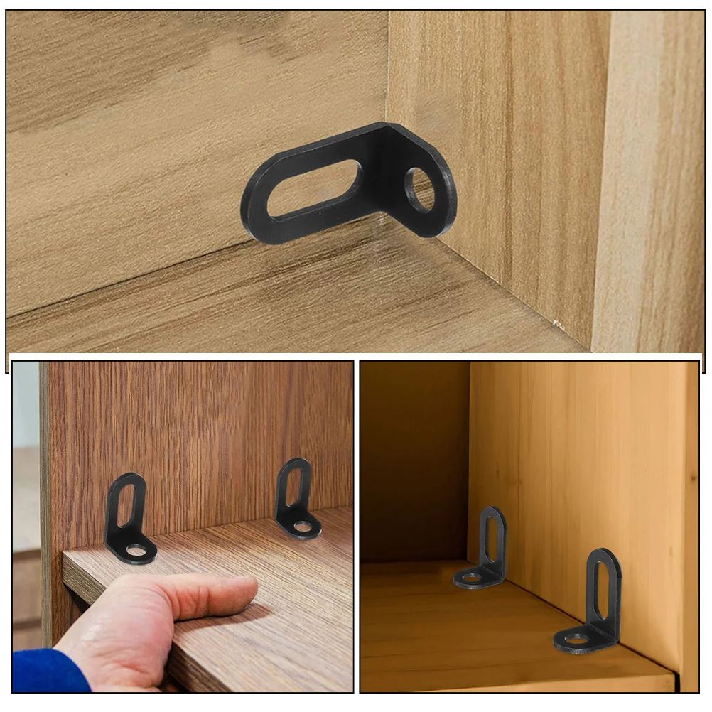 

40Pcs Angle Brackets for Wood Small L Brackets Easy Install Portable Furniture Fixing Bracket Shelf Bracket