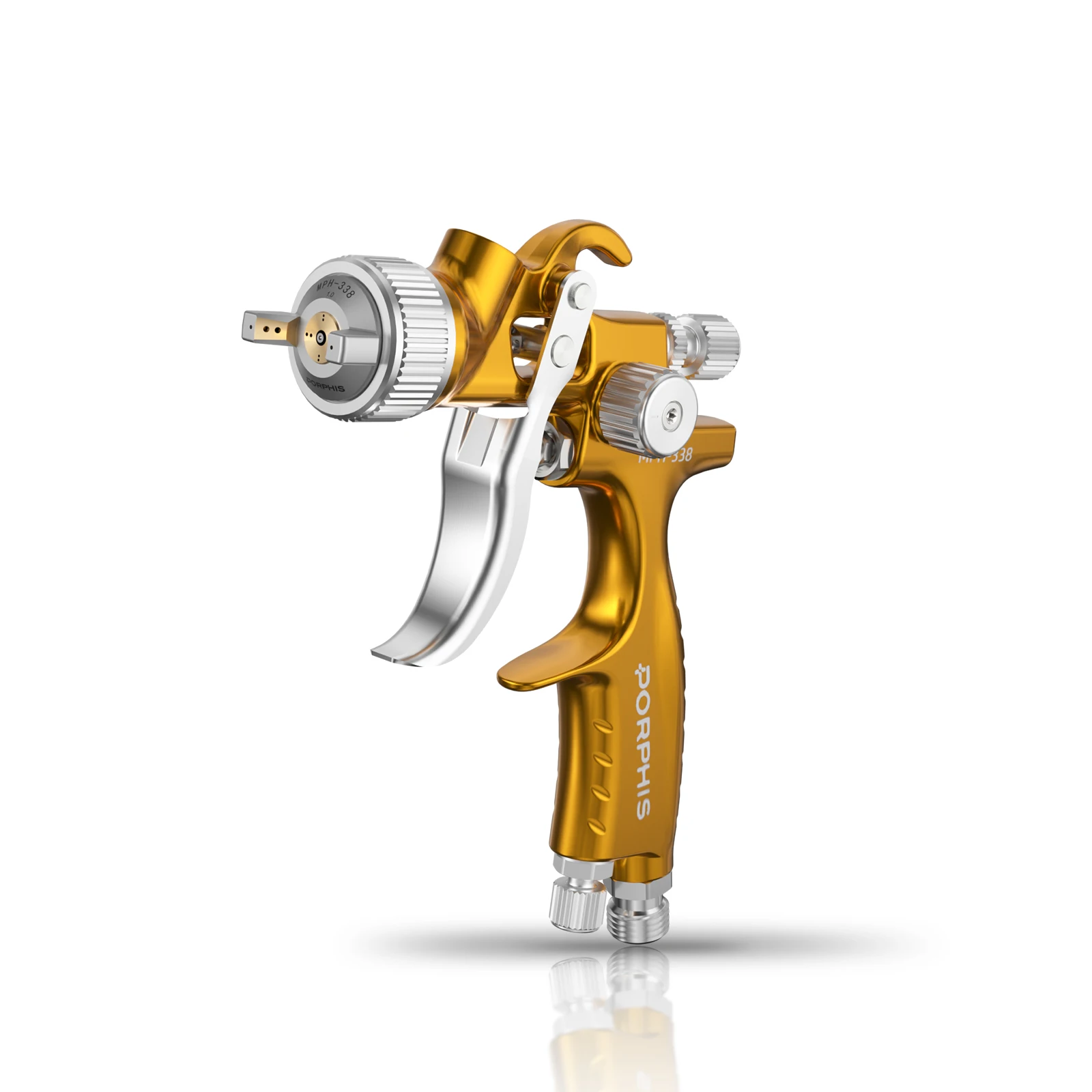 Original PORPHIS MPH-338 Mini LVLP Spray Gun 0.8/1.0/1.2mm Nozzle for Auto Car Spot Paint & DIY with Small Air Compressor