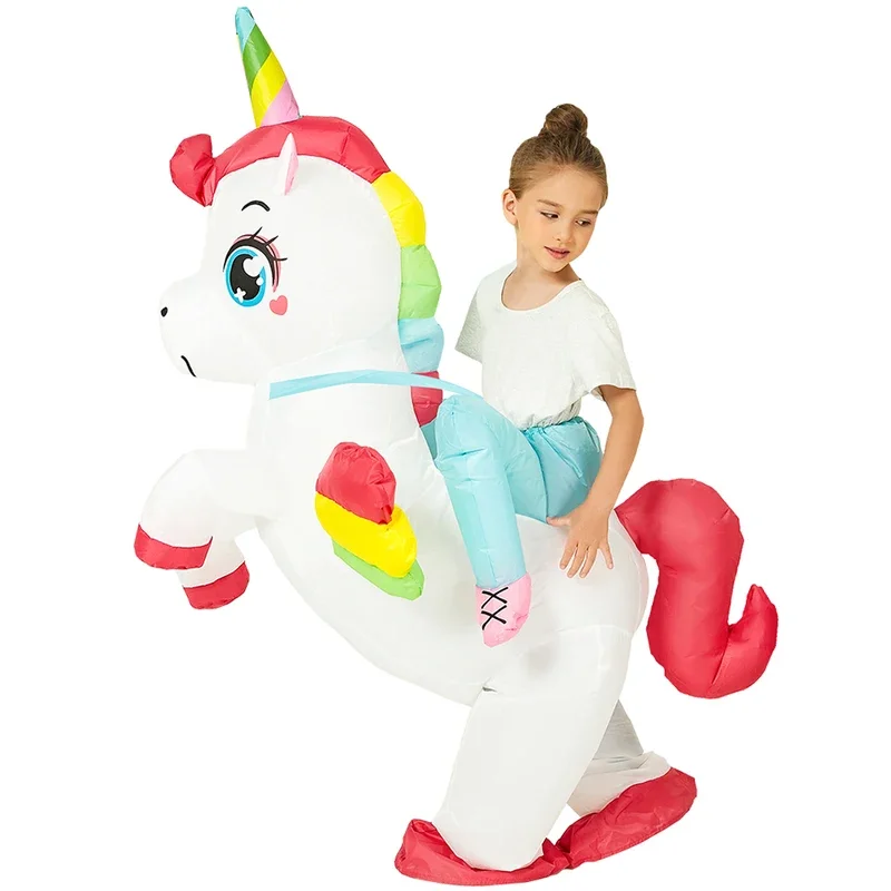 New Kids Adult Dinosaur Unicorn Inflatable Costumes Child Animal Mascot Halloween Purim Party Anime Cosplay Costume Dress Suit