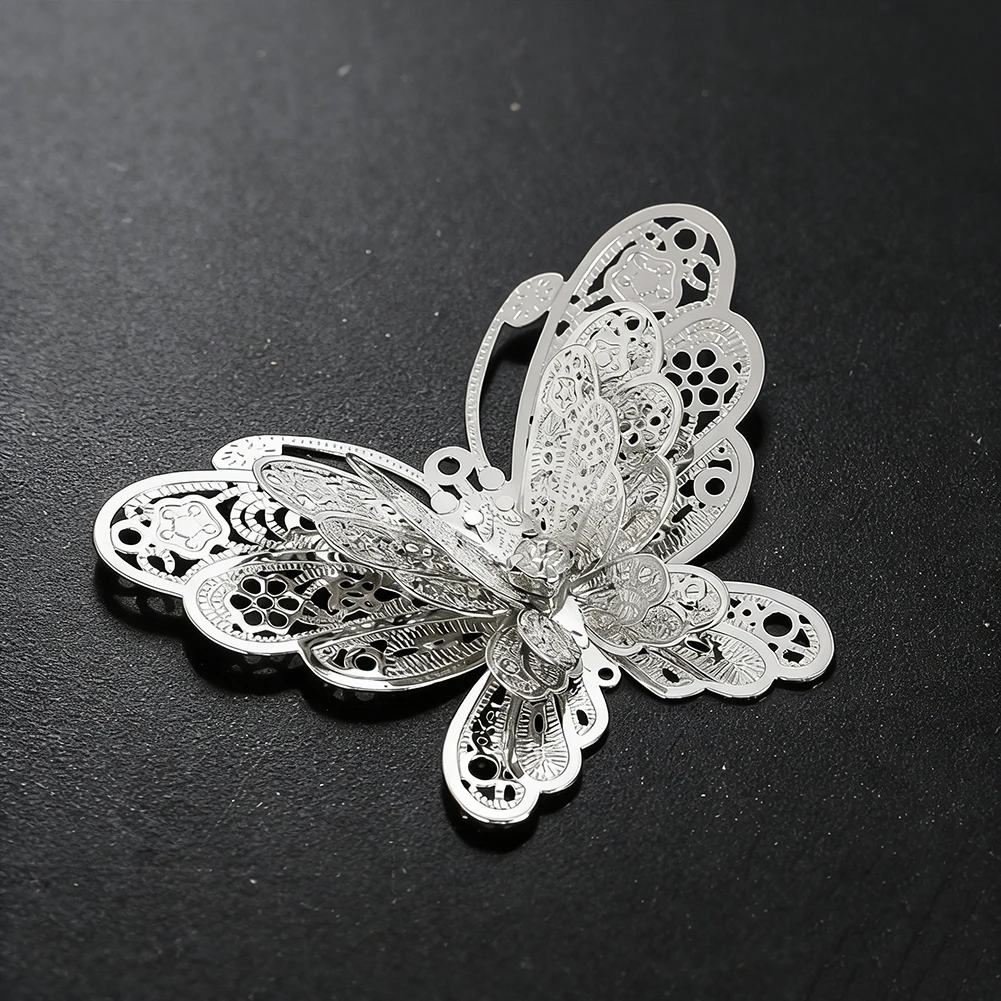 3D Butterfly Rhinestone Hanging DIY Suncatcher Making Part Connector Wedding Decor Crystal Wind Chimes Pendant Craft Accessories