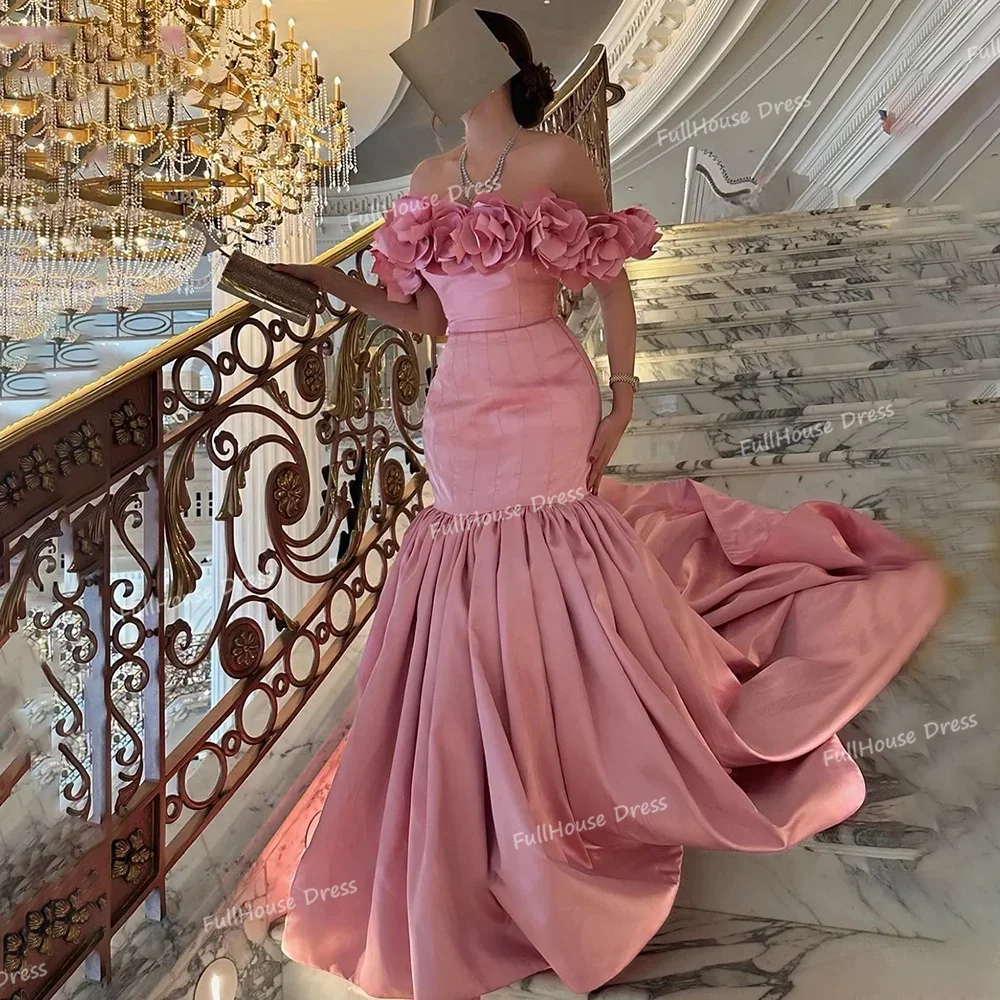 Abito da sera sexy con scollo a barca grazioso su misura, fiori fatti a mano, tubino, abito da sera drappeggiato senza schienale con strascico