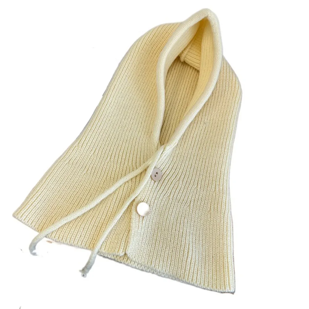 

Soft Thicken Scarf Balaclava Hats Drawstring Windproof Knitted Beanie Cap One-piece Design Warm Snood Collar Hood Ski