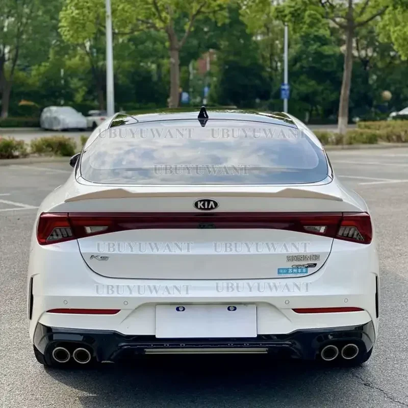 

For KIA K5 Optima 2020 2021 Spoiler High ABS Plastic Gloosy Black Rear Trunk Boot Lip Spoiler Car Tail Wing Decoration V Style