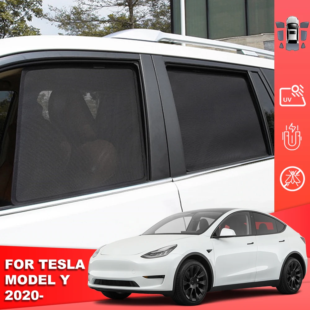 

Для Tesla Model Y 2021 2022 2023 2024 автомобильный солнцезащитный козырек переднее лобовое стекло занавеска заднее боковое детское окно солнцезащитный козырек