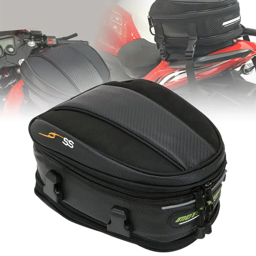 

Universal Motorcycle Tail Bag, Black Waterproof Duffel Bag, Travel Rider Pillion Large Capacity Saddle Bag