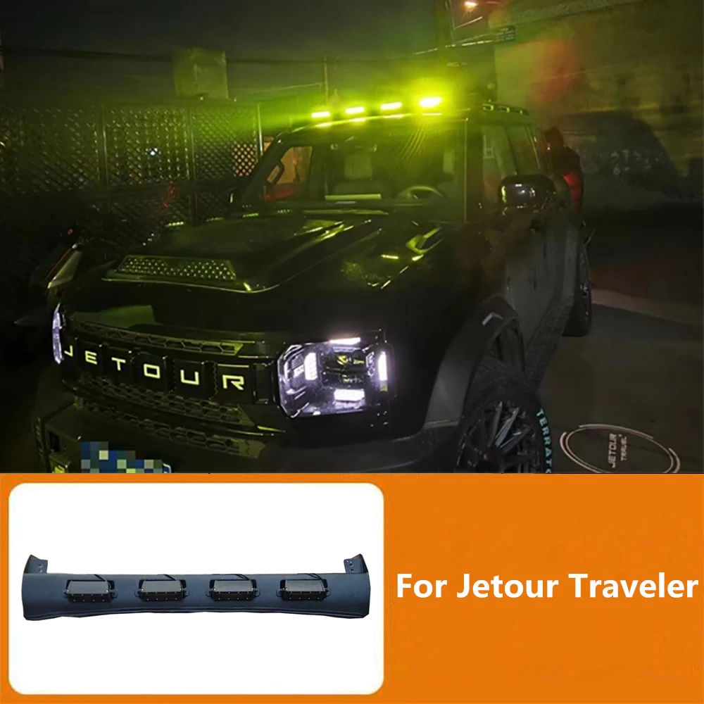 

Car White/Yellow Led Roof Lights Bar For Chery Jetour Traveler 2023 2024 Modification Front Spoiler Exterior Accessories