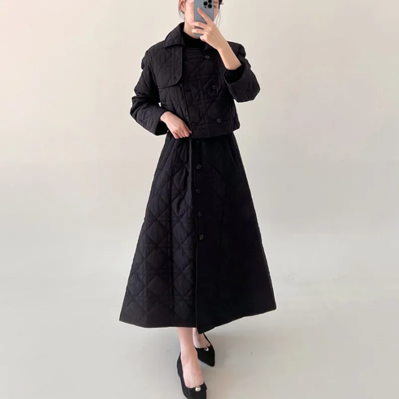 

Korean Chic Design Cotton Vest Dr Two-Piece Set Women's Svel Filled Vest Dr Ele Sle Chinese Brand