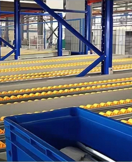 fo- Medium-duty Workshop Shelving Foldable Warehousing Logistics Mobile Gravity Pallet Roller Steel Rack Flow Rack%