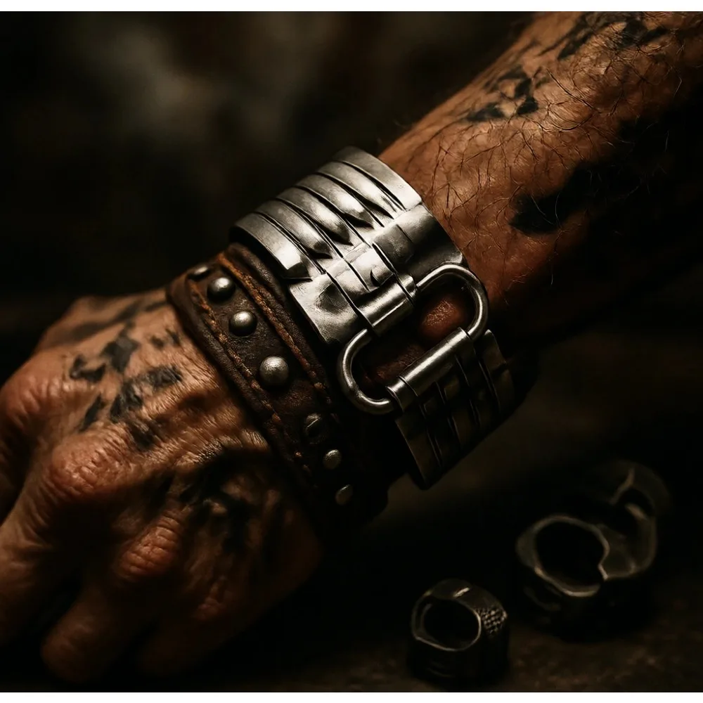 

Набор глянцевых браслетов из нержавеющей стали для женщин, серебристый, 7 штук