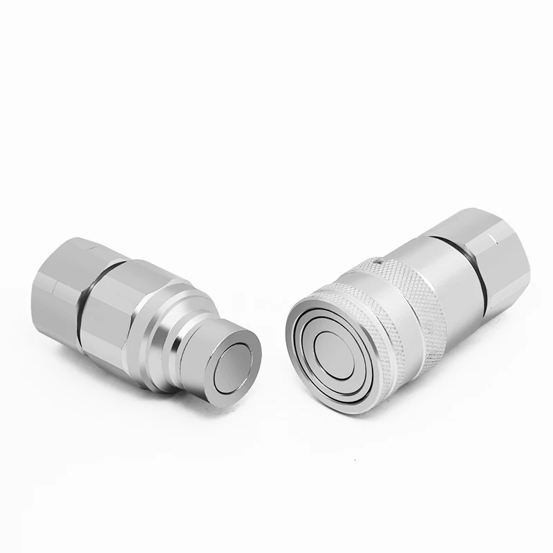 1/4 3/8 1/2 3/4 1 BSP/ NPT Thread Flat Face High Flow Quick Connect Hydraulic Couplings / Couplers Peneumatic Carbon Steel 1 Set