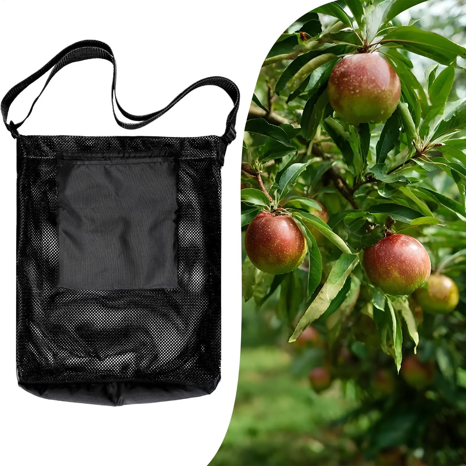 Mushroom Hunting Bag Mesh Mushroom Collecting Bag with Adjustable Strap Portable Foldable Pouch for Collection Hunting Storage