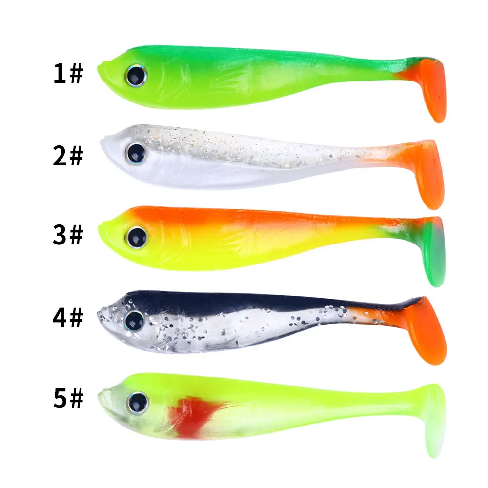 5PCS Hengjia Fishing Lure Artificial Soft Bait 3.2g 7cm Worm Shad Lure Swimbait Pesca Souple Leurre Bionic Isca Tackle