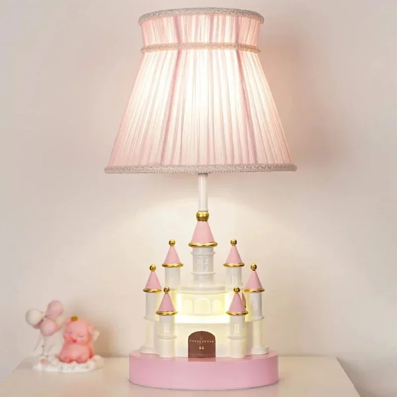 Imagem -04 - Luminária de Mesa em Forma de Castelo para Crianças Moderno Rosa para Meninas Quarto Crianças Decoração Artística de Casa Acessório de Iluminação Led Presente