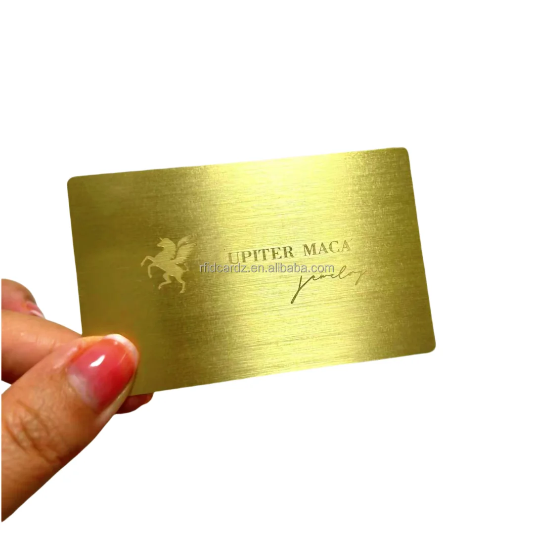 Customized inquiry Gold Metal Business Card Personalized Hollow Out Laser Engraved Metal Business Card Golden