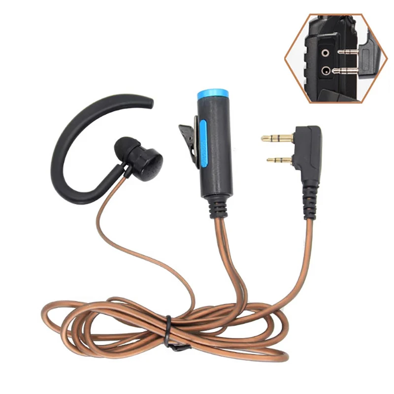 

Two Way Radio 2 Pin K Head Soft Ear Hook Earpiece Walkie Talkie Headset with Mic PTT for BaoFeng UV-5R BF-888s Kenwood Retevis
